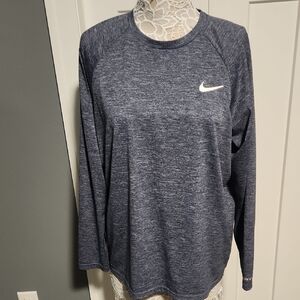 Nike Heathered Navy Long Sleeve Top